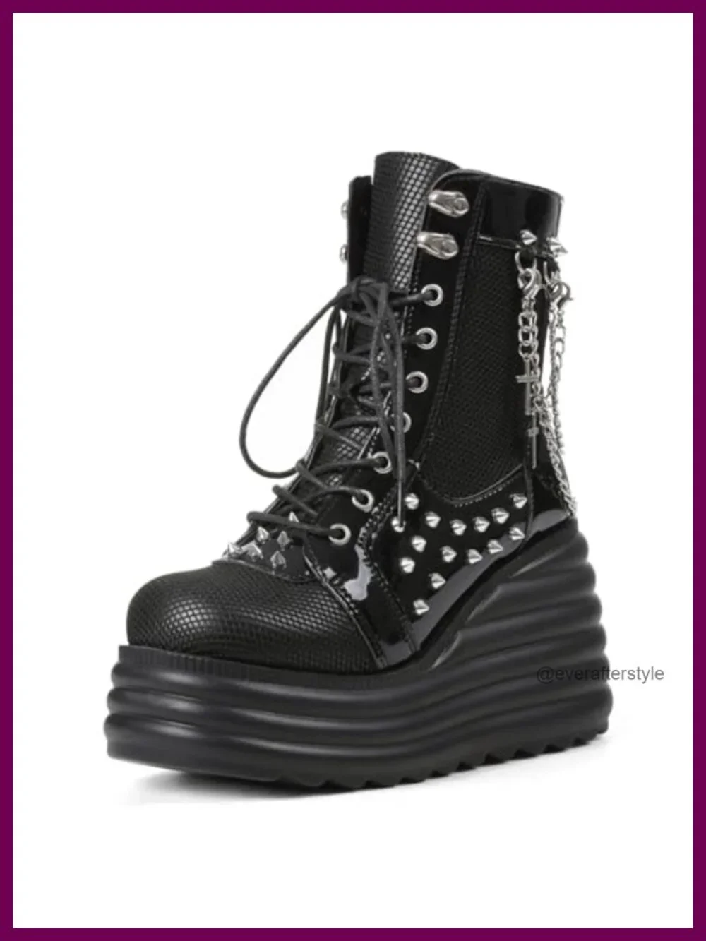 Platform Goth Ankle Boots Women Rave Combat Booties